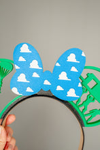 Load image into Gallery viewer, Toy Soldier Ears with Cloud Wallpaper Bow Bundle (Ears,Bow, Headband)